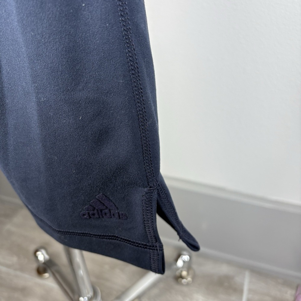 Adidas Women M Navy Blue Capri Pants Athleisure Sporty Polyester Spandex y2K - Picture 8 of 15